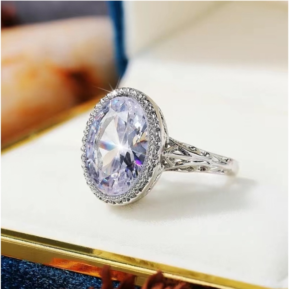 New S925 Sterling Silver Handmade Tanzanite Zoisite Crystal Celtic Floral Ring - Picture 12 of 16